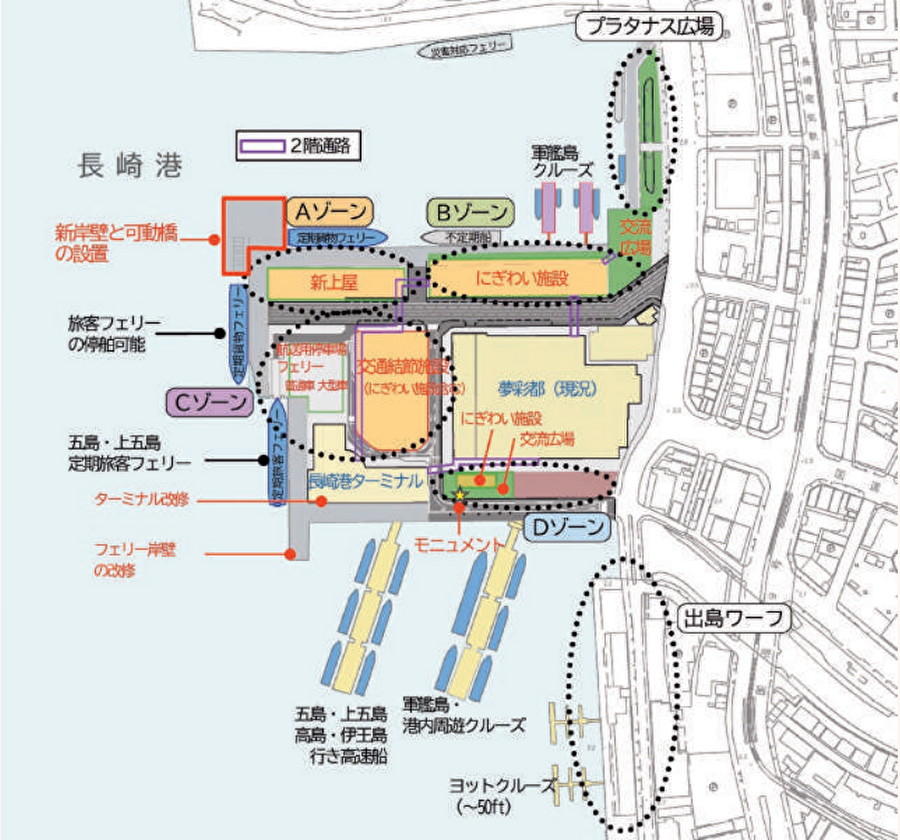 長崎港元船地区 整備構想 全体配置計画