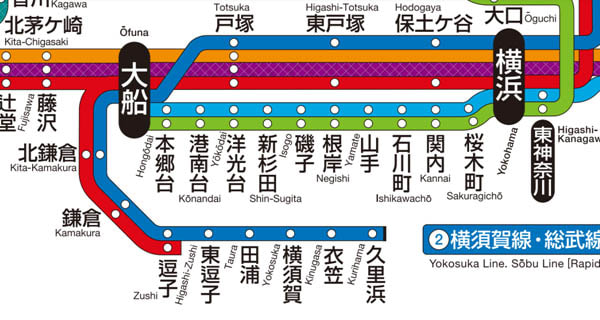 JR東日本路線図（横浜近郊）