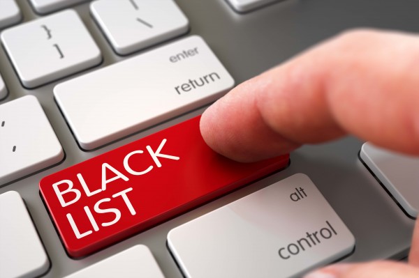 Black List on Keyboard Key Concept.