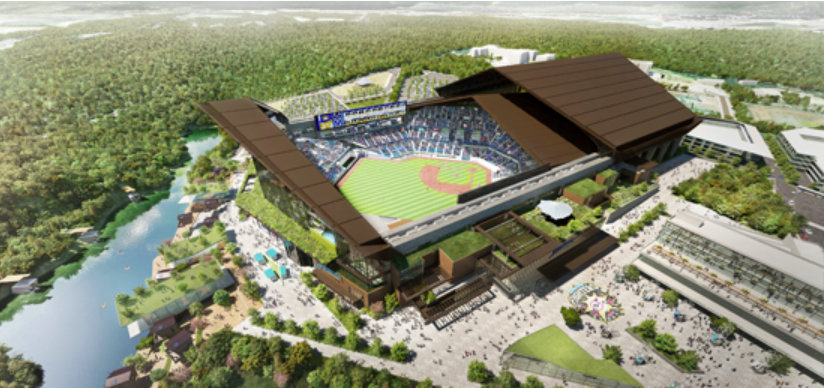 北海道日本ハムが北広島に建設する新球場イメージ図