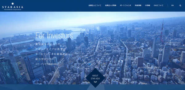 スターアジア投資法人のホームページ。