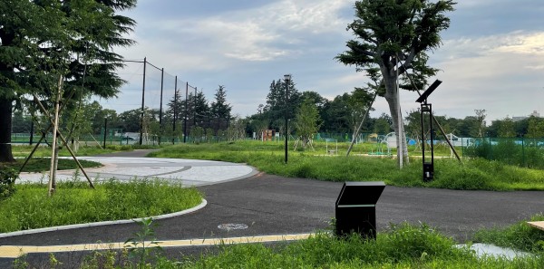 野球場エリアが完成しつつある高井戸公園（南地区）