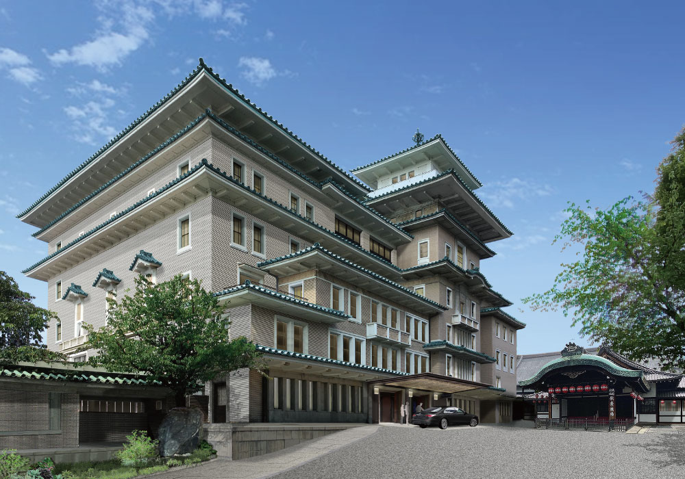 帝国ホテルは、京都・祇園甲部歌舞練場敷地内の弥栄会館の一部を保存活用（出典：帝国ホテル）