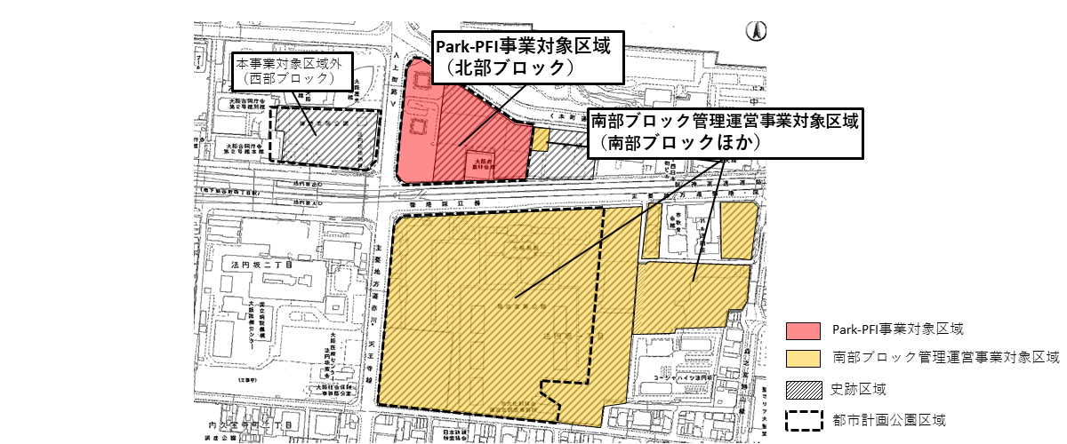 公園整備の区域図（出典：大阪市）