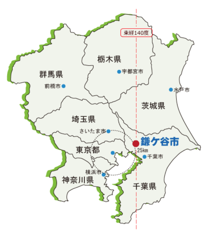 鎌ヶ谷市の位置図
