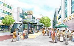 SRTのイメージ。既存の基幹的公共交通と一体となりまちのにぎわいを高め交流を促進する交通環境の実現を目指す。 出所：出所：名古屋市交通計画2030
