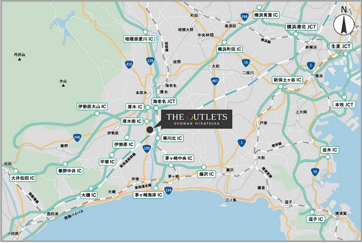 THE OUTLETS SHONAN HIRATSUKA 位置図