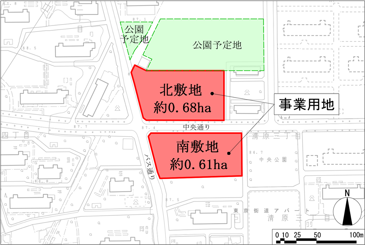 東京街道団地地区まちづくりプロジェクト 開発位置図