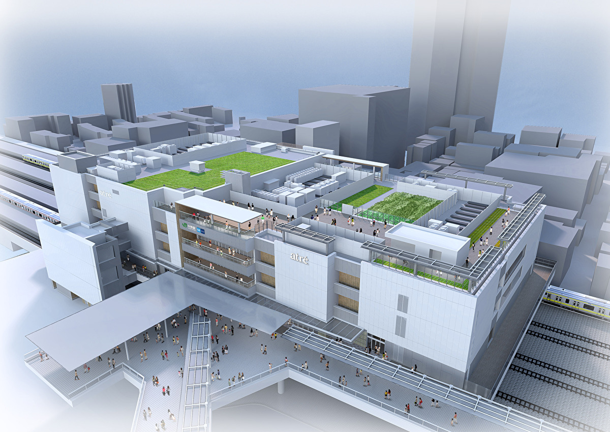 中野駅の新駅ビル完成イメージ図（北西側から見た図）