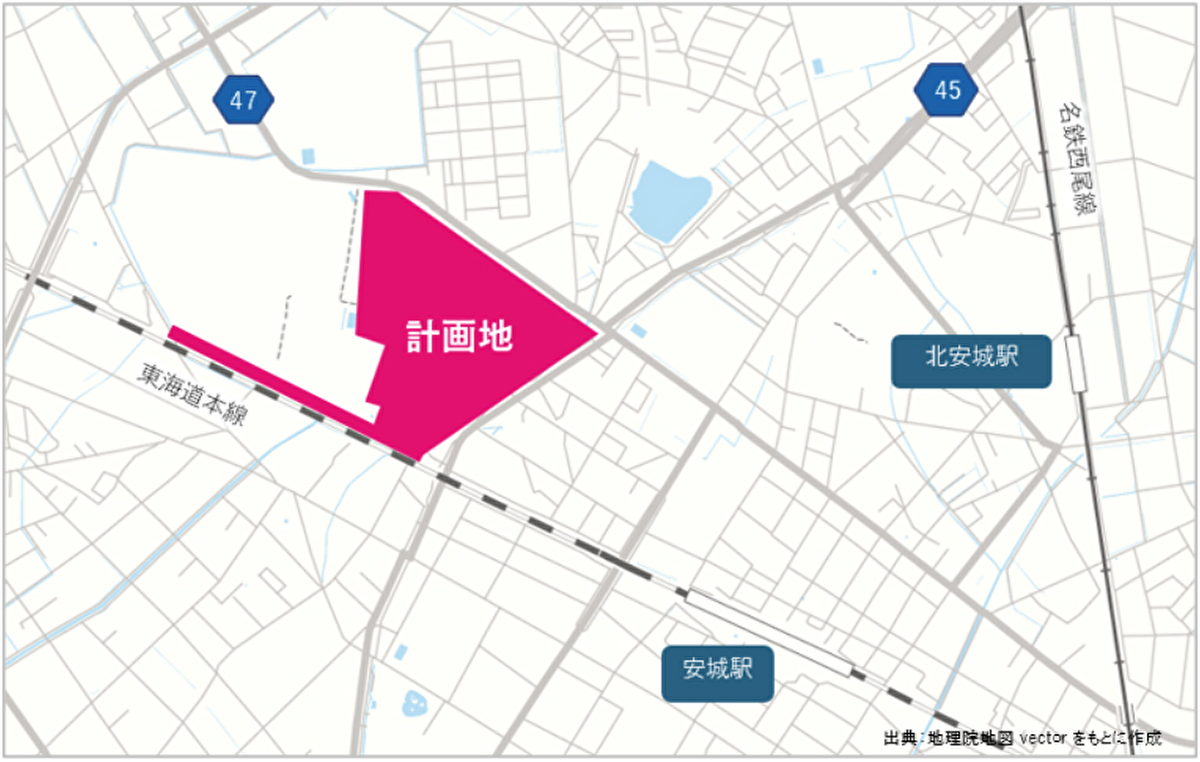 （仮称）三井ショッピングパーク ららぽーと安城 計画地位置図